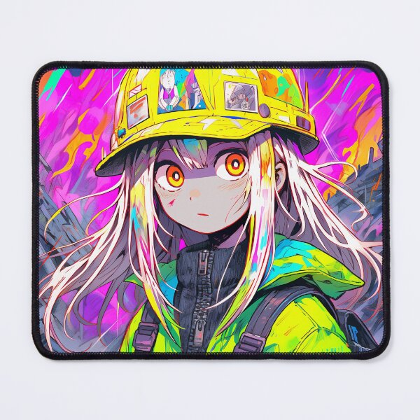 Item preview, Neon Hardhat Construction Anime Girl designed and sold by bubblegoth.