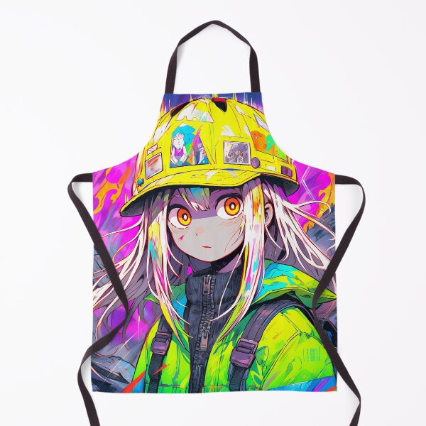 Item preview, Neon Hardhat Construction Anime Girl designed and sold by bubblegoth.
