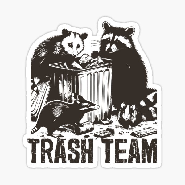 Vista previa del artículo con la obra «Zarigüeya y mapache divertidos: come basura, apoya a la zarigüeya de tus animales locales», diseñado y vendido por Fantasy Cache.