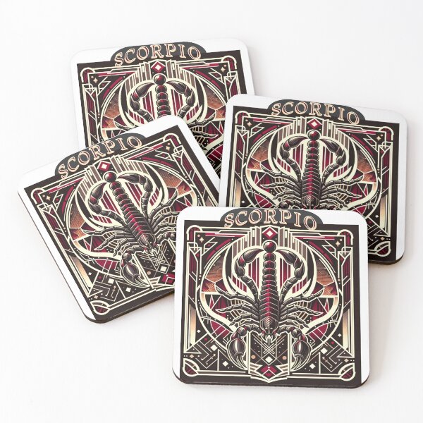 Item preview, Scorpio Art Deco retro sticker designed and sold by IndyJoe Designs.