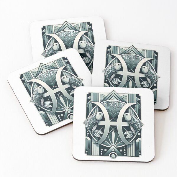 Item preview, Pisces Art Deco retro sticker designed and sold by IndyJoe Designs.