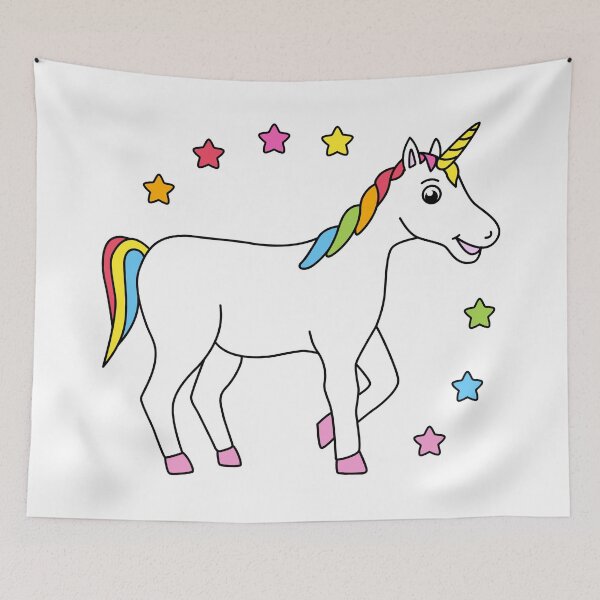 Item preview, Cute Magical Rainbow Unicorn with stars  designed and sold by micarto.