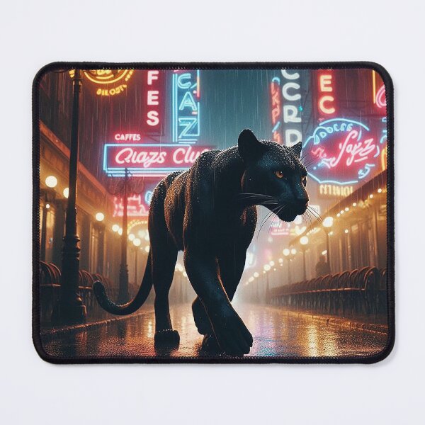 Item preview, Nighttime stalking in the neon rain designed and sold by Cerberus-Art.