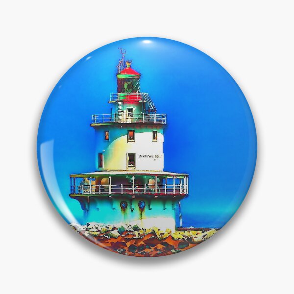 Item preview, Brandywine  Shoal Lighthouse Delaware Bay New Jersey Abstract designed and sold by BradKnorrArt.