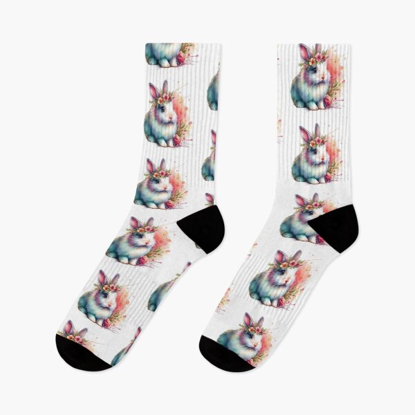 Item preview, Stylish and colorful cute rabbit with a flower crown designed and sold by Marcoshop10.