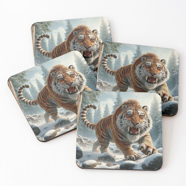 Item preview, Winter hunt of the snow tiger designed and sold by Cerberus-Art.