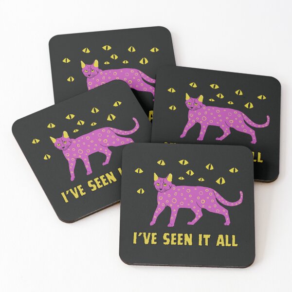 Item preview,  Witch Pink Cat - I've seen it all - Feline Familiar designed and sold by ButtonBonanza.