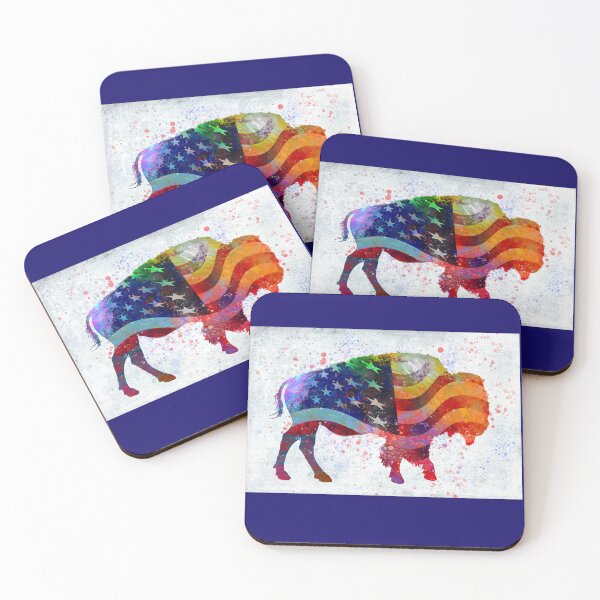 Item preview, American Bison with US Flag  designed and sold by art64.