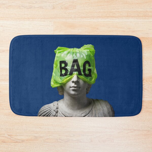 Item preview, Greek Woman Head Statue Wearing A Green Trash Bag Modern Art designed and sold by MadeByRobots.