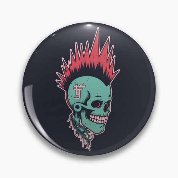 Item preview, Calavera punk con Mohawk designed and sold by ArtCraftLab.