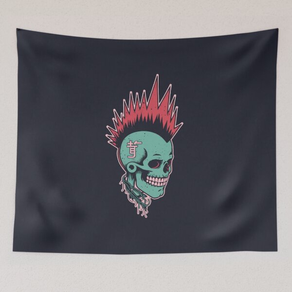 Item preview, Punk Skull with Mohawk designed and sold by ArtCraftLab.