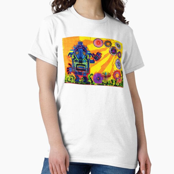 Vista previa del artículo con la obra «Niño extraterrestre jugando con espiritus», diseñado y vendido por Chipchaman.