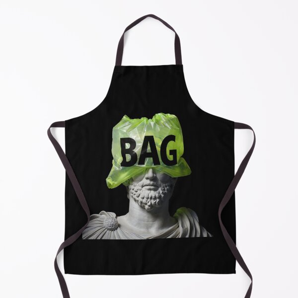 Item preview, Greek Man Head Statue Wearing A Green Trash Bag Modern Art designed and sold by MadeByRobots.