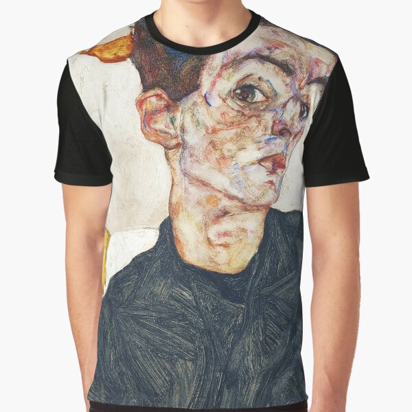 HD Self Portrait with Physalis by Egon Schiele 1914 HIGH DEFINITION Graphic T-Shirt