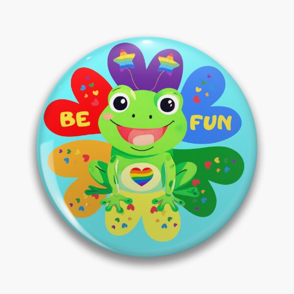 Item preview, Happy Frog Be Fun colorful cheerful positive message designed and sold by AtelierBodin.