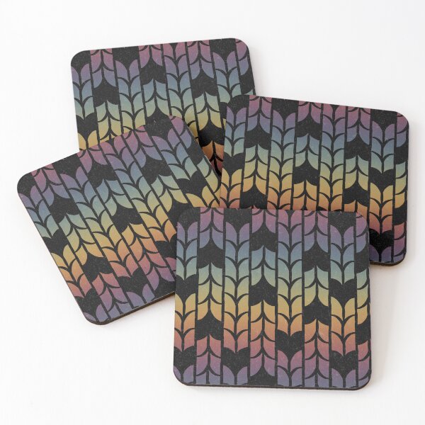 Item preview, Tulip Deco Pattern - Rainbow Sunset + Coal designed and sold by Irene Estelle.