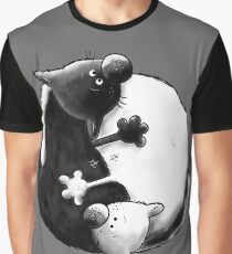 Yin and Yang Cats Graphic T-Shirt