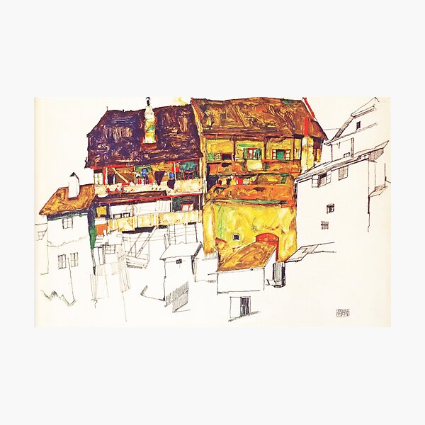 Item preview, HD Old Houses in Krumau, Egon Schiele 1914 HIGH DEFINITION designed and sold by MINDTHECHERRY.