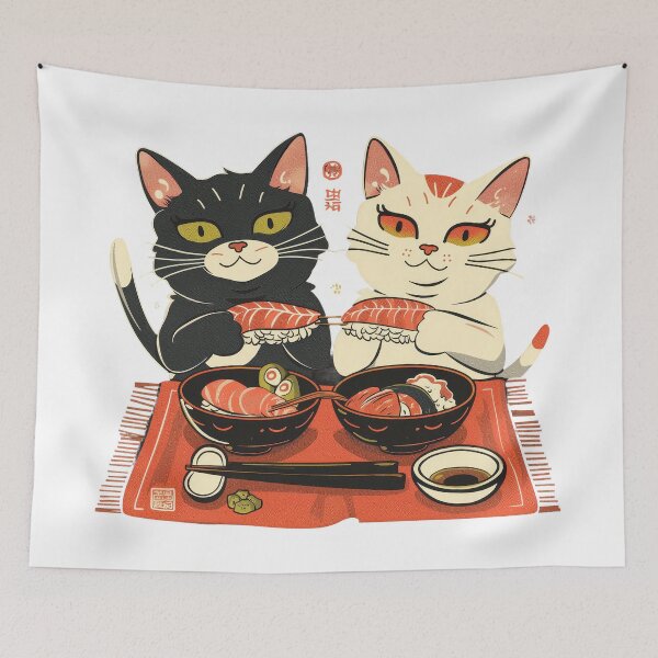 Item preview, Cats Eating Sushi designed and sold by Birb-Merch.