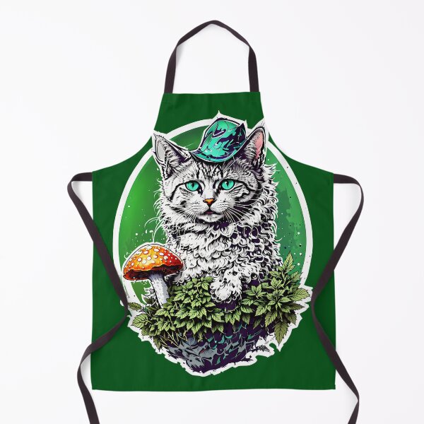 Item preview, St Patty's Kitten cat, green eyes, mushroom cap designed and sold by wojysmokes.