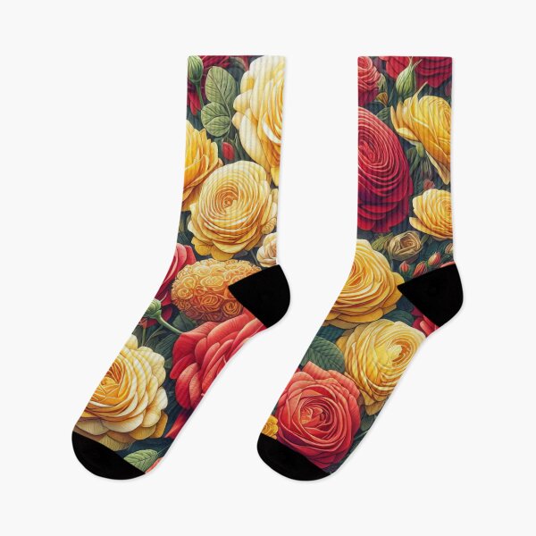 Item preview, Crimson and Gold The Radiant Rose Garden Tapestry designed and sold by ArtComixHaven.