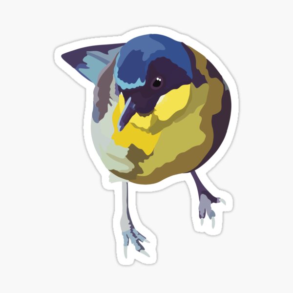 Item preview, B is for Blue Crowned Laughing Thrush ,Blue Crowned Laughing Thrush – Vibrant Songbird Wildlife Illustration designed and sold by PrettylittlepastelUk.