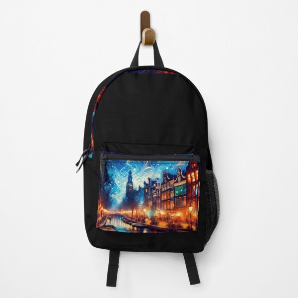 Item preview, Amsterdam's Twilight Whorls: Canals Aglow with Life designed and sold by leyfinder.