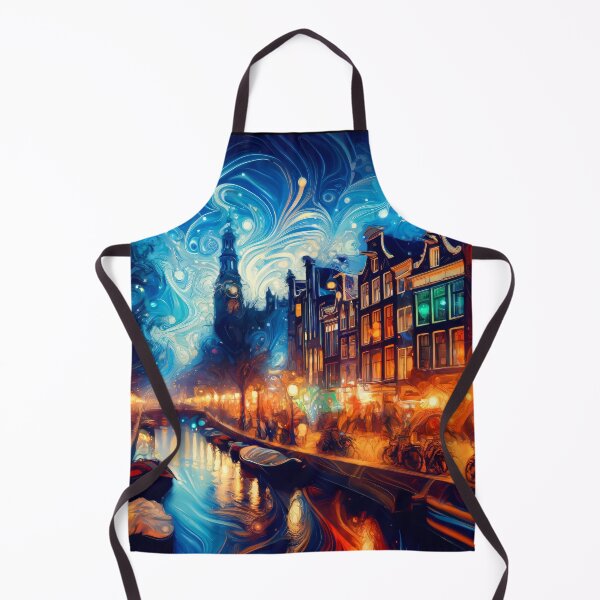 Item preview, Amsterdam's Twilight Whorls: Canals Aglow with Life designed and sold by leyfinder.