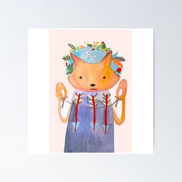 Item preview, the Fox and the Arrow watercolor illustration designed and sold by emmalapine.