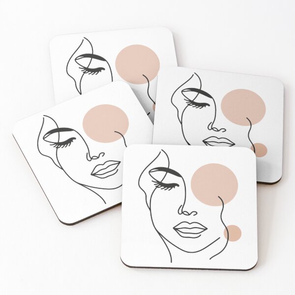 Item preview, One line woman face drawing (White Background) designed and sold by MusesWhispers.