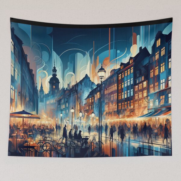 Item preview, Copenhagen Evenings: Cobblestones Aglow with Urban Tales designed and sold by leyfinder.