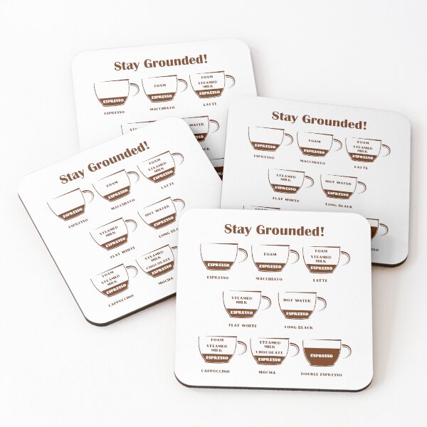 Item preview, Stay Grounded - Espresso Drink Chart designed and sold by Decaf2Go.
