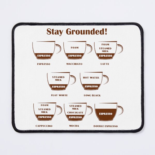 Item preview, Stay Grounded - Espresso Drink Chart designed and sold by Decaf2Go.