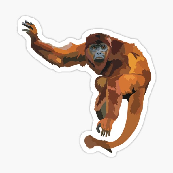 Item preview, R is for Red Howler Monkey,Red Howler Monkey Artwork – Vibrant Primate Illustration and Rainforest Wildlife Design designed and sold by PrettylittlepastelUk.