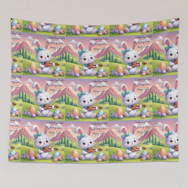 Item preview, A bunny playing a violin! designed and sold by FreeSpiritArt4U.