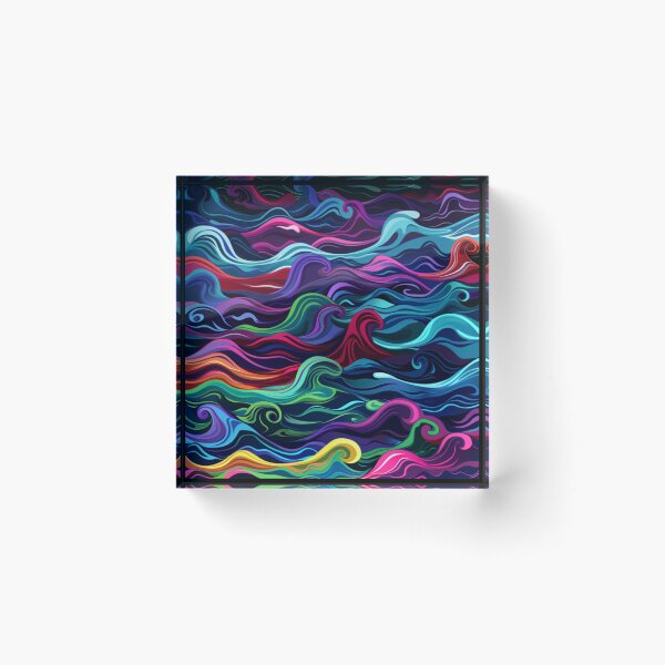 Item preview, Abstract wave pattern neon colour palette Active Outdoors Inspired Art designed and sold by CDC40.