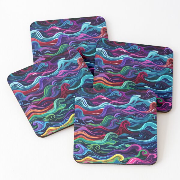 Item preview, Abstract wave pattern neon colour palette Active Outdoors Inspired Art designed and sold by CDC40.