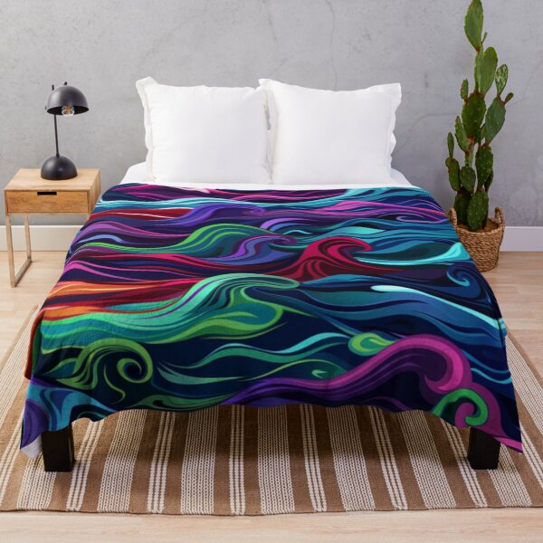 Item preview, Abstract wave pattern neon colour palette Active Outdoors Inspired Art designed and sold by CDC40.