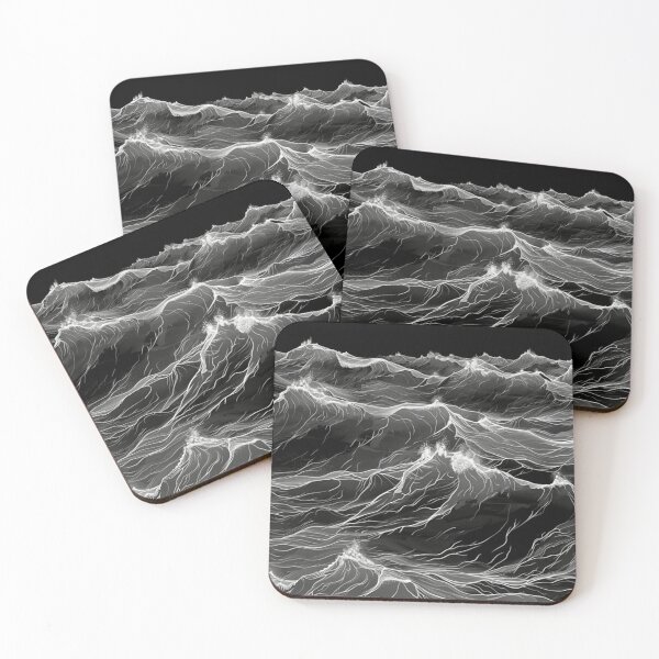 Item preview, Abstract wave pattern grayscale Active Outdoors Inspired Art designed and sold by CDC40.