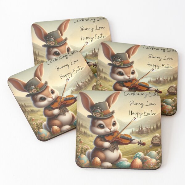 Item preview, A bunny playing a violin! designed and sold by FreeSpiritArt4U.