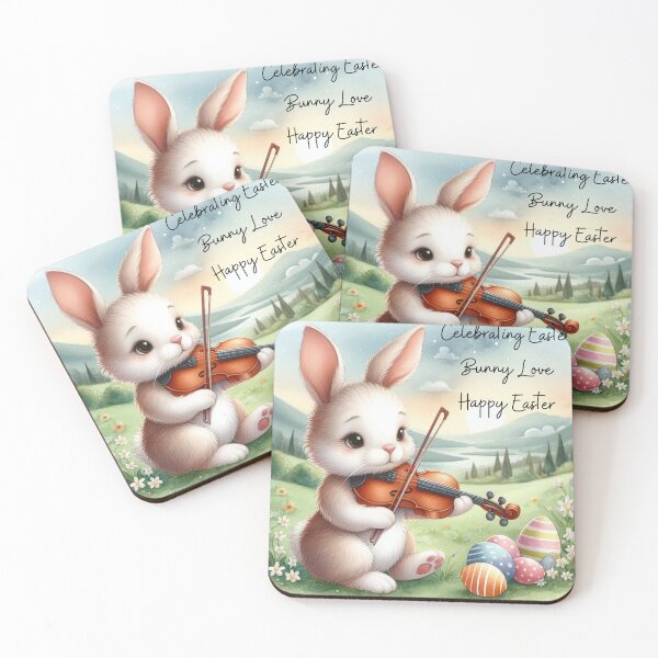 Item preview, A bunny playing a violin! designed and sold by FreeSpiritArt4U.