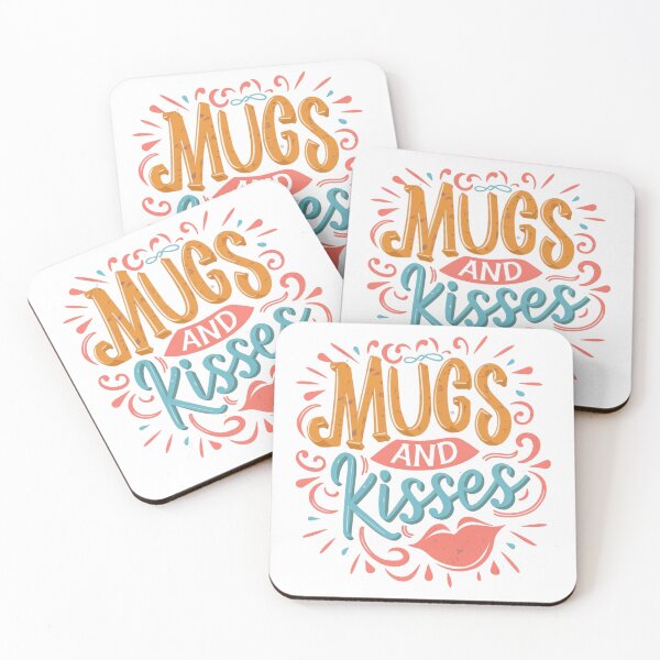 Item preview, Mugs and Kisses: Vibrant Pink, Orange, and Blue Design with Decor and Big Lips designed and sold by HahaHandlesHub.