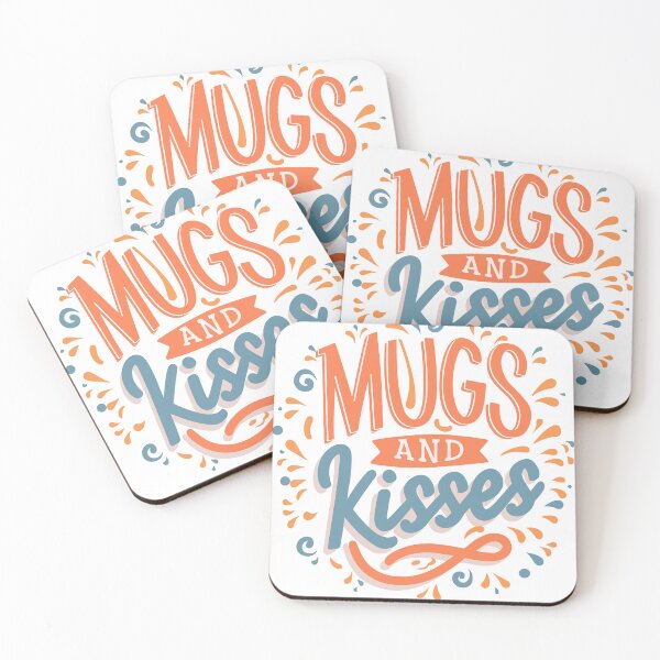 Item preview, Mugs and Kisses: Festive Orange and Blue Design with Eye-Catching Message designed and sold by HahaHandlesHub.