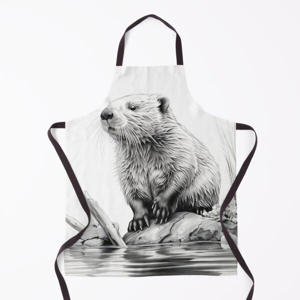 Item preview, Black and white beaver pencil drawing designed and sold by Pencil-Art.