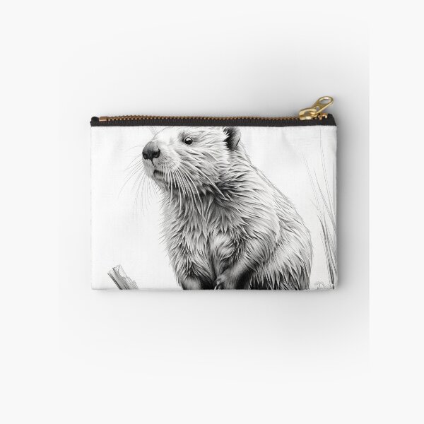 Artikelvorschau, Schwarz-weiße Biber-Bleistiftzeichnung entworfen und verkauft von Pencil-Art.