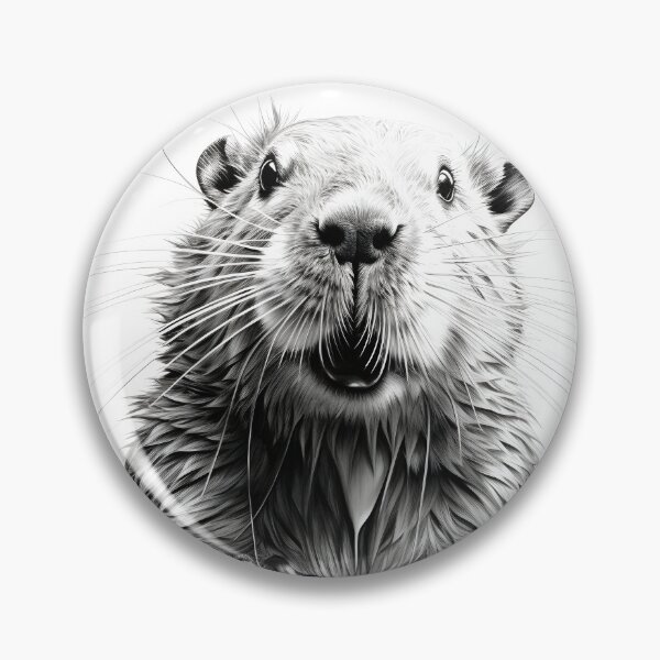 Item preview, Black and white beaver pencil drawing designed and sold by Pencil-Art.