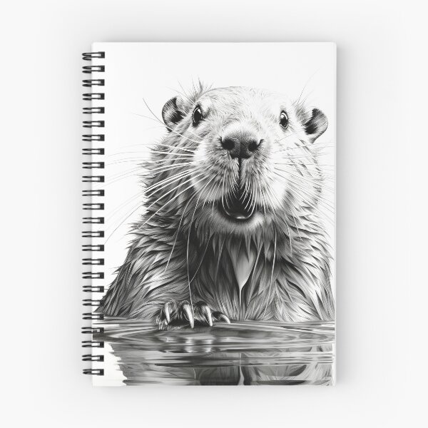 Artikelvorschau, Schwarz-weiße Biber-Bleistiftzeichnung entworfen und verkauft von Pencil-Art.