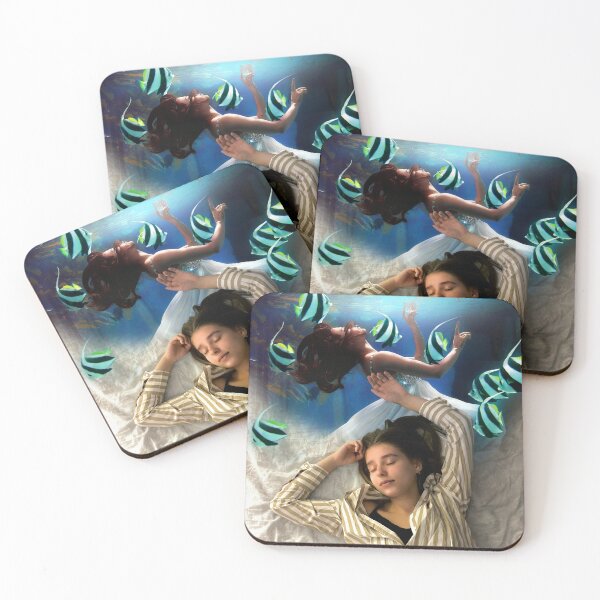 Item preview, Surreal Collage Art Print: Mind Swimming Dream - Girl Swimming in Underwater Dream designed and sold by GollyWillikers.