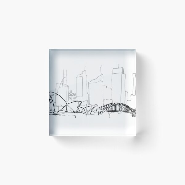 Item preview, Sydney Skyline black and white outline designed and sold by GirlWander12.