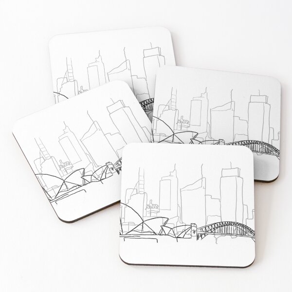 Item preview, Sydney Skyline black and white outline designed and sold by GirlWander12.